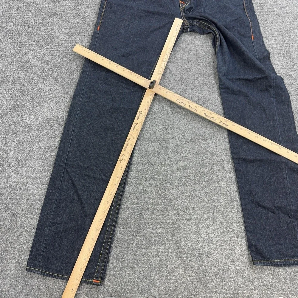 True Religion Section Skinny Flap SN Jeans Mens 34x34 Blue Rinse Denim Pants